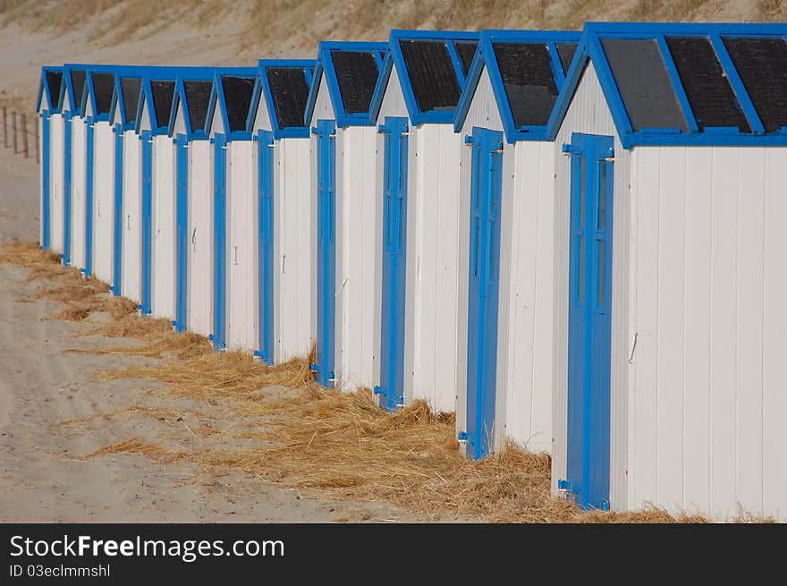 A row of houses at the beach. A row of houses at the beach