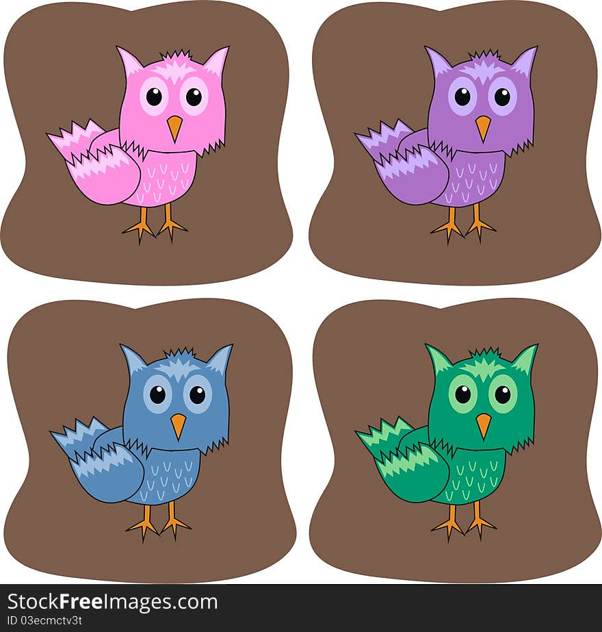 Colourful Owls