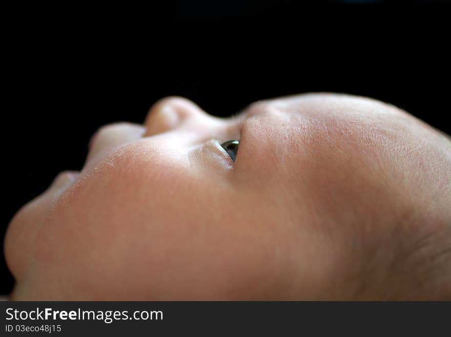 Closeup of a newborn baby boys face. Closeup of a newborn baby boys face