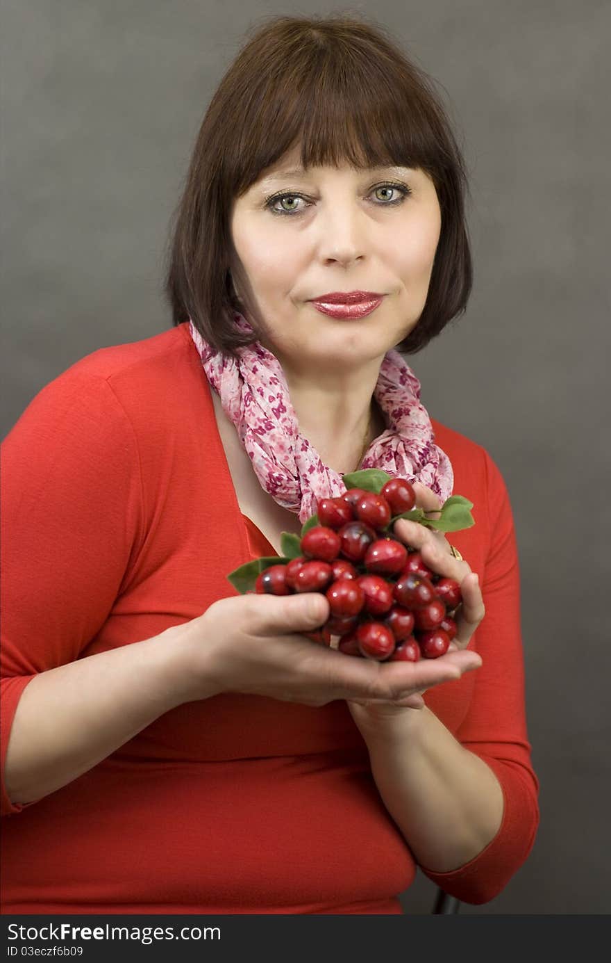 Portrait of a beautiful middle-aged women.