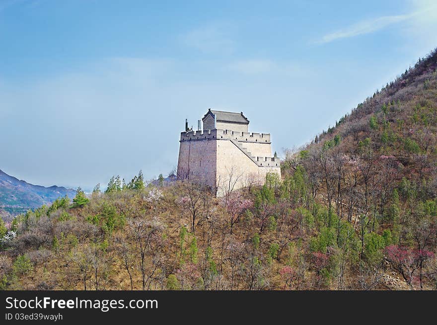 Tower in the Chinese mountains near to Beijing