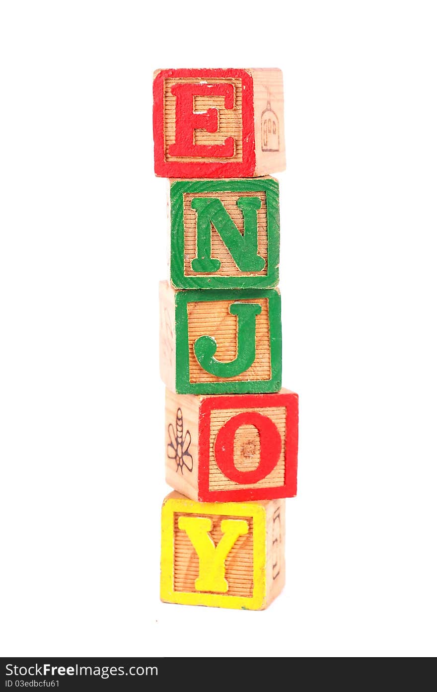 Wooden Blocks With The Word ENJOY