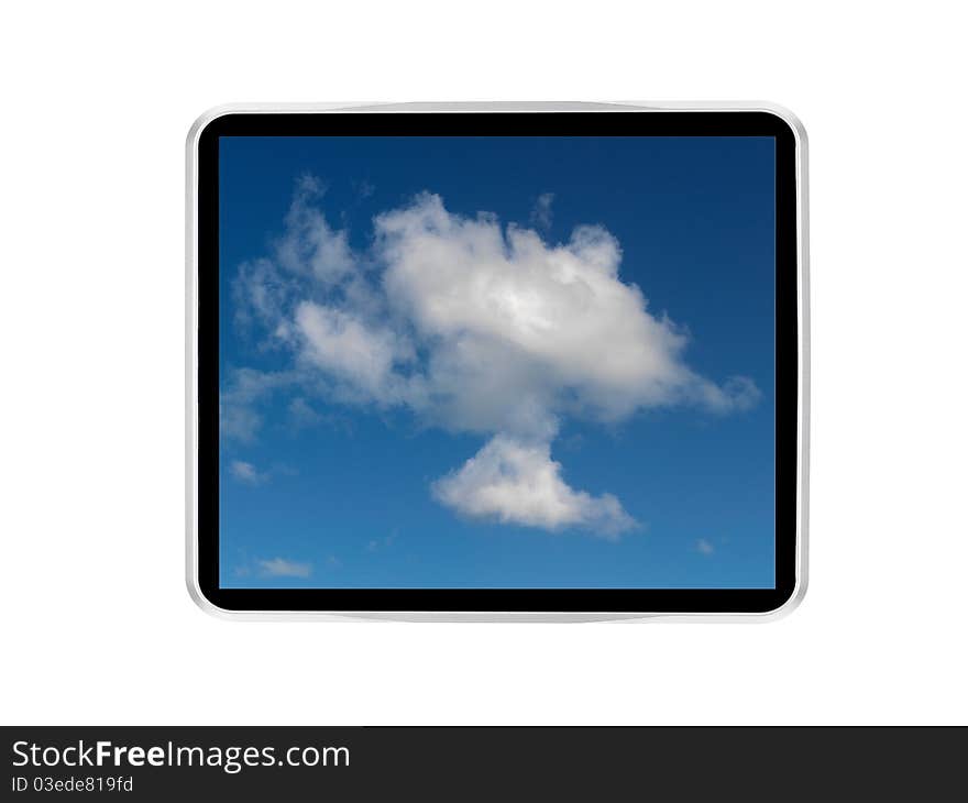 A mobile phone isolated against a white background