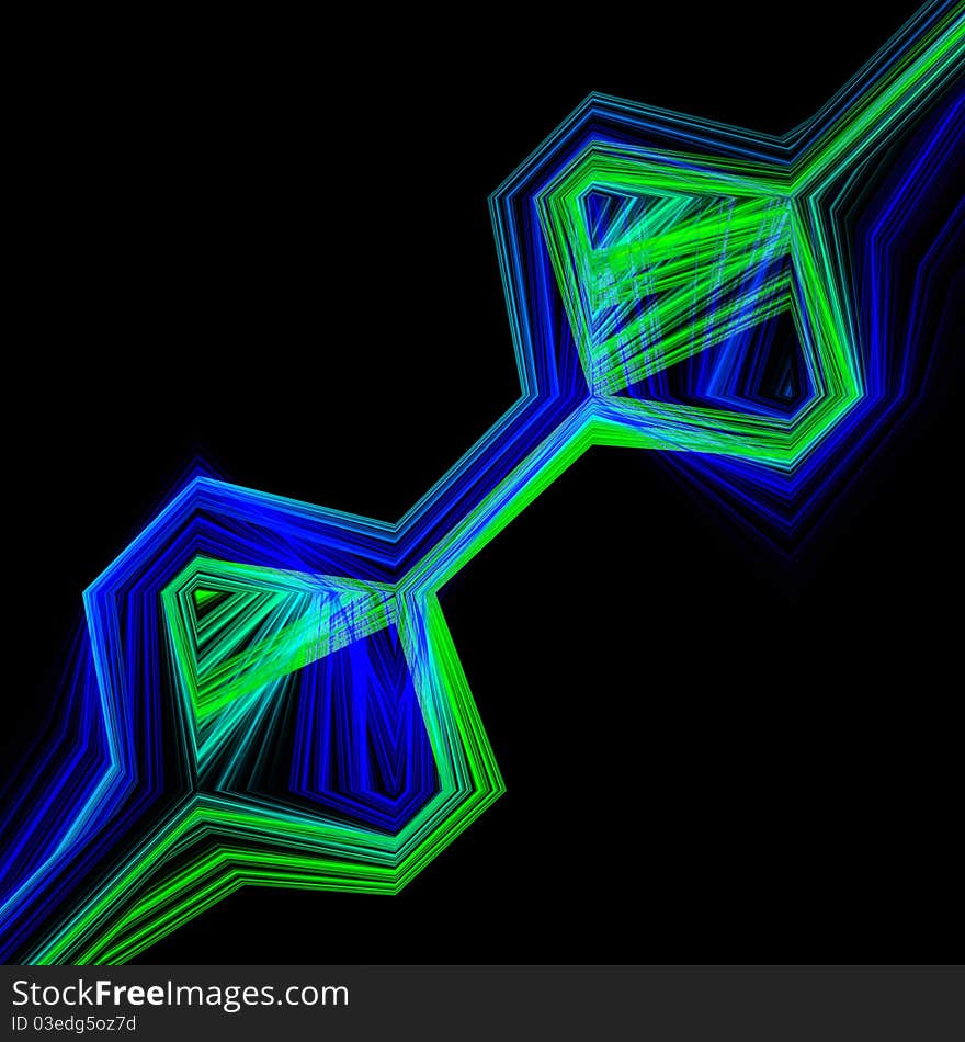 Abstract hexagon line on a black background. Abstract hexagon line on a black background