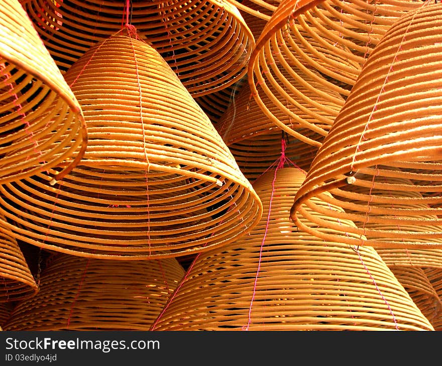 Chinese inscense sticks can be found in temples.People burn inscense sticks to make prayer. Chinese inscense sticks can be found in temples.People burn inscense sticks to make prayer.