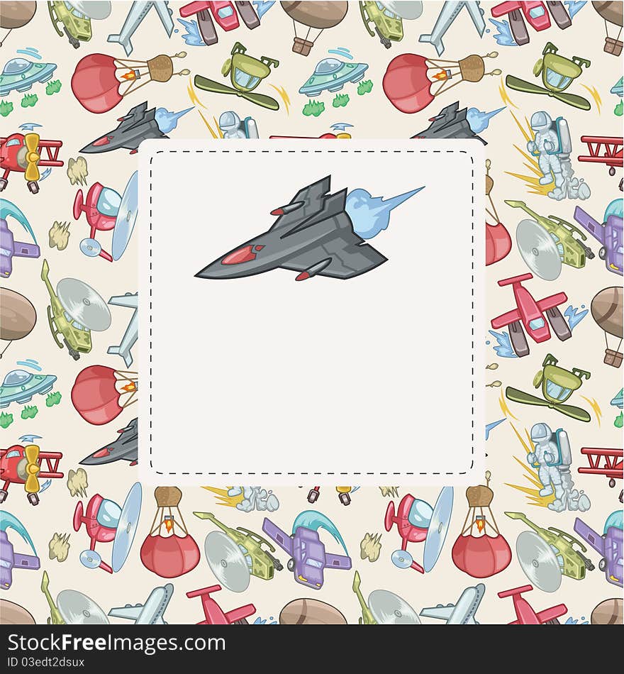 Cartoon aircraft card , drawing