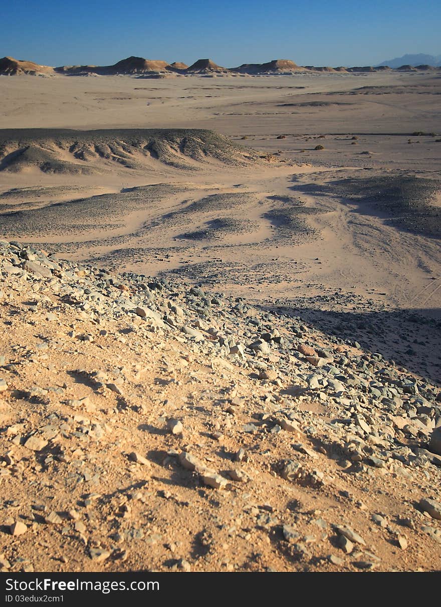 The utterly barren western desert of Egypt.