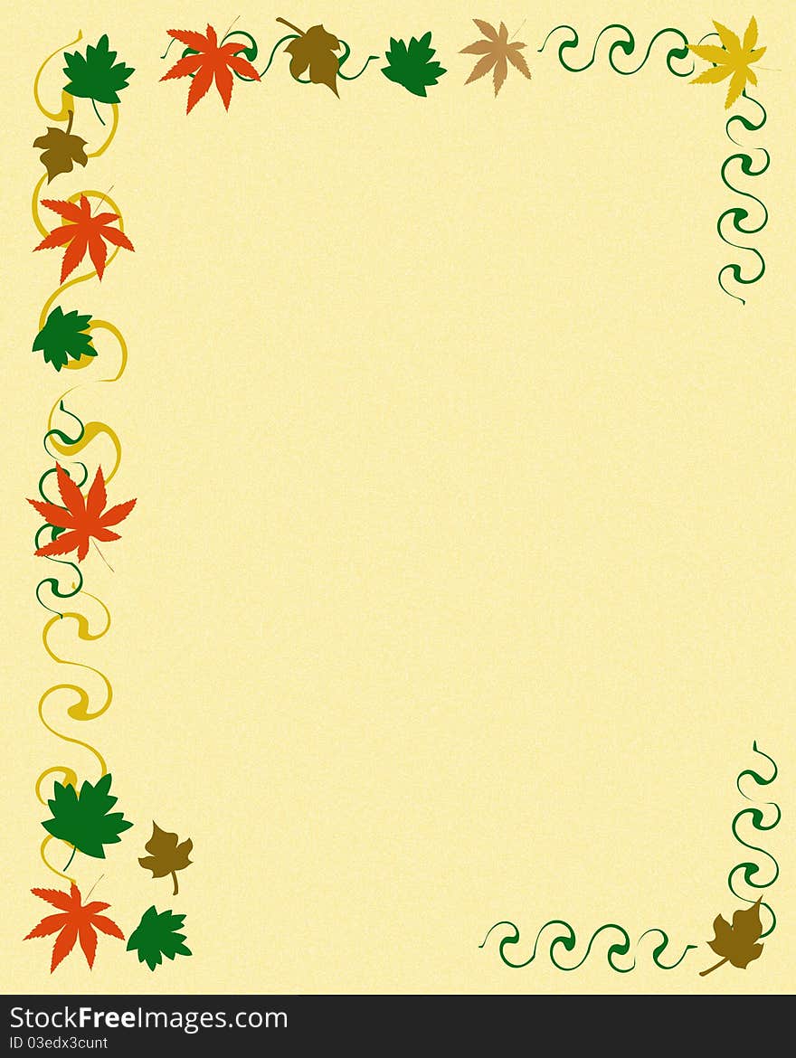 Colorful leaves autumn scrapbook frame blank center illustration. Colorful leaves autumn scrapbook frame blank center illustration