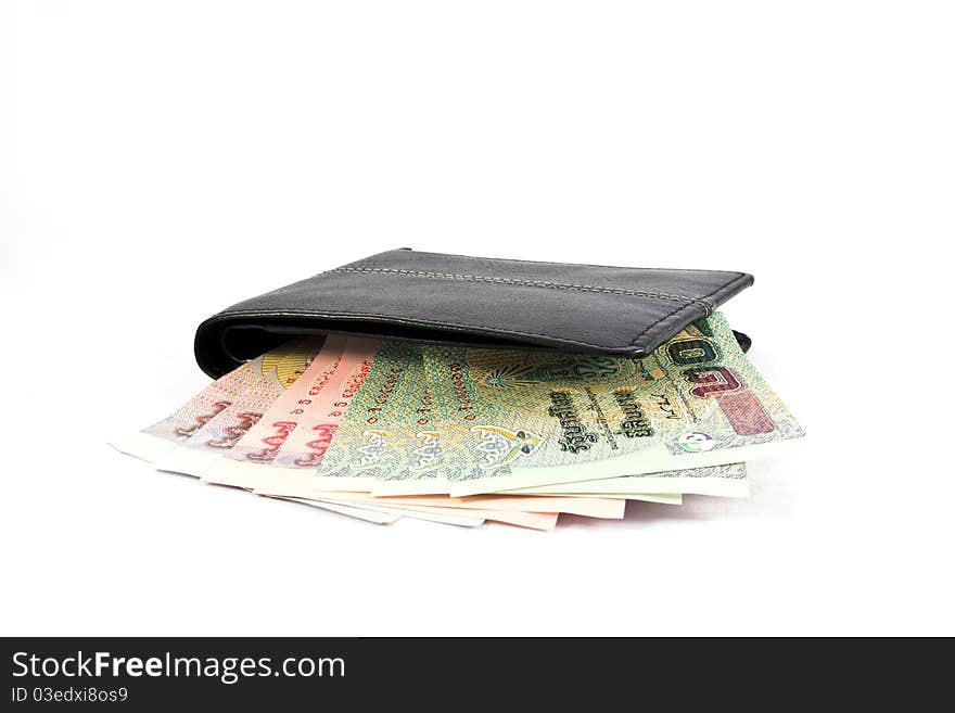 Money in wallet,isolated