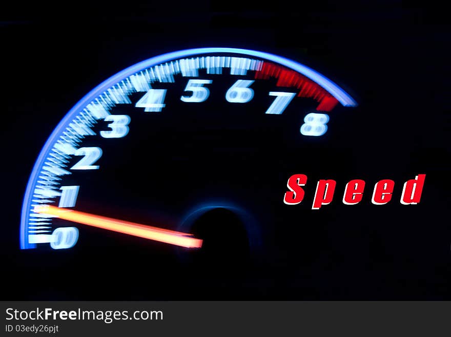 Speedometer. Vector on a car