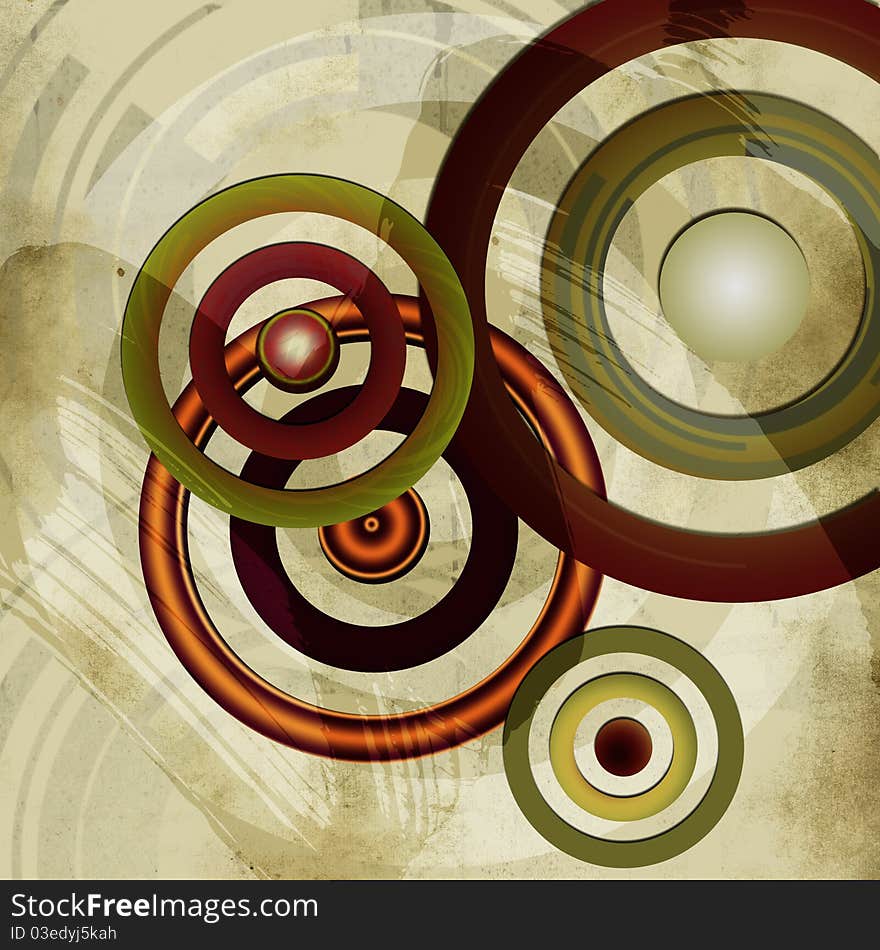 Abstract background as vintage circles. Abstract background as vintage circles