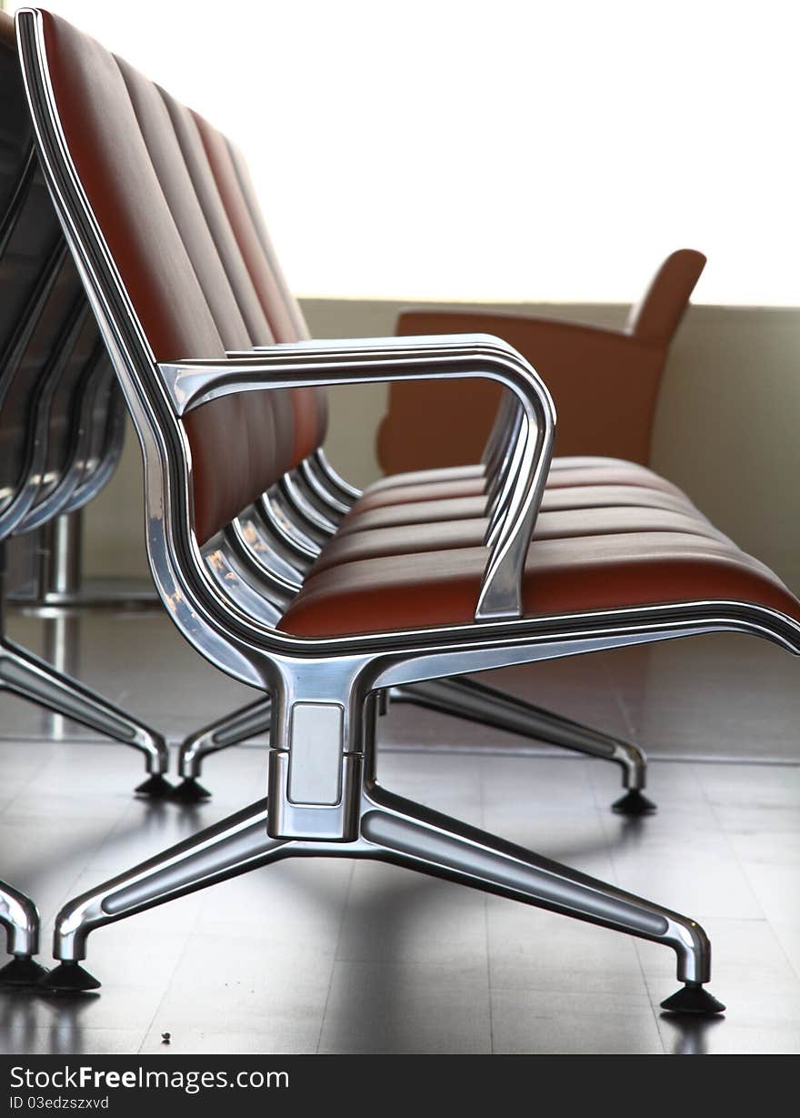 Modern chairs in airport waiting room. Modern chairs in airport waiting room