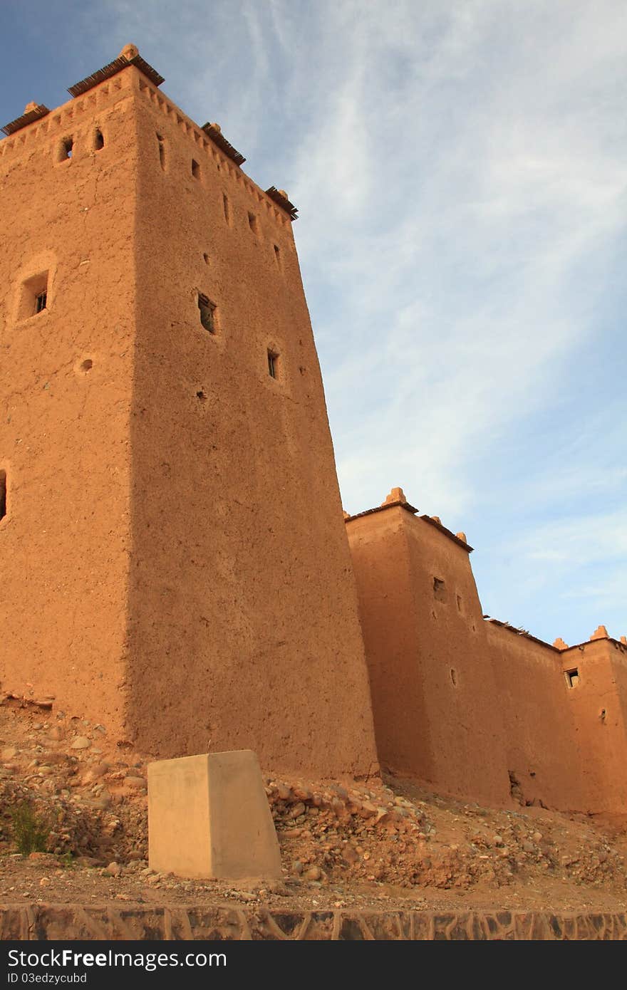 Typical mud building in moroccan city of Ourzazate. Typical mud building in moroccan city of Ourzazate