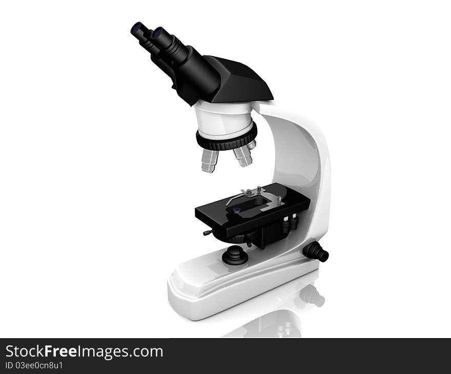 A Microscope on white background