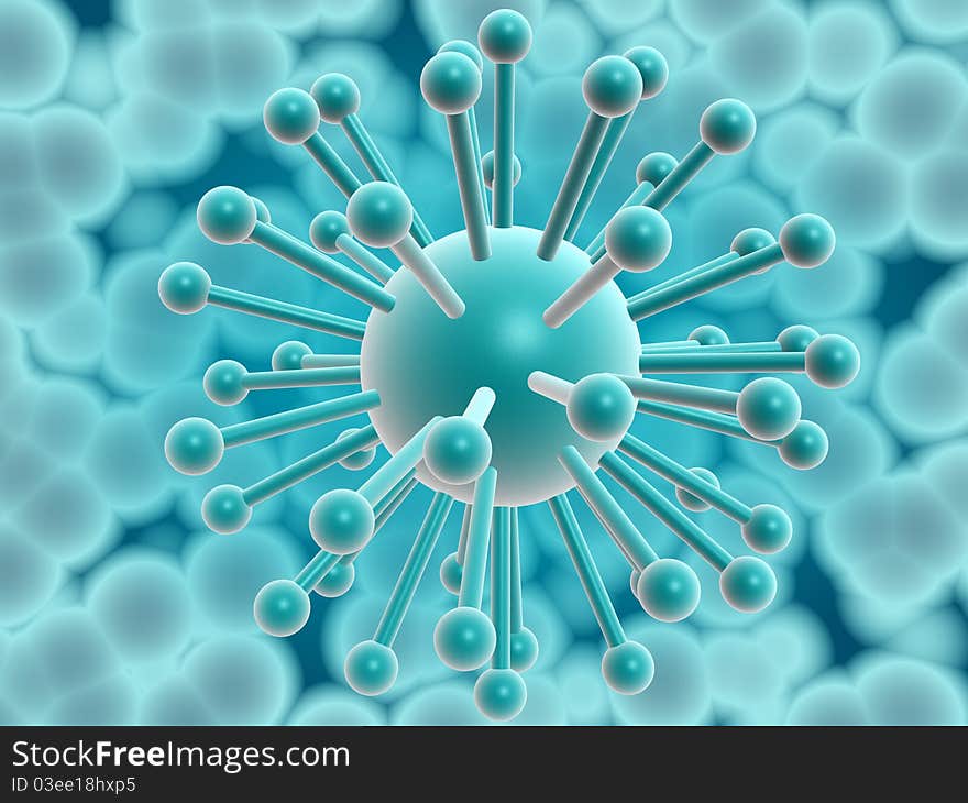 Virus on a digital background