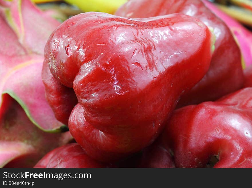 Close Up Red Rose apple