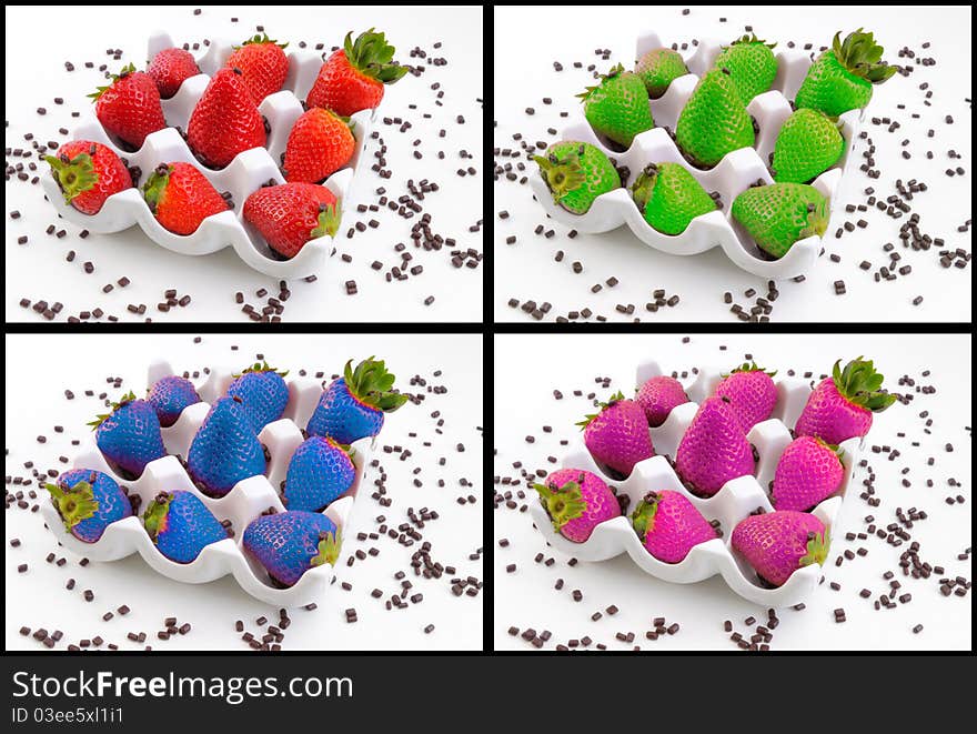 Fresh strawberries with abstract colors. Fresh strawberries with abstract colors