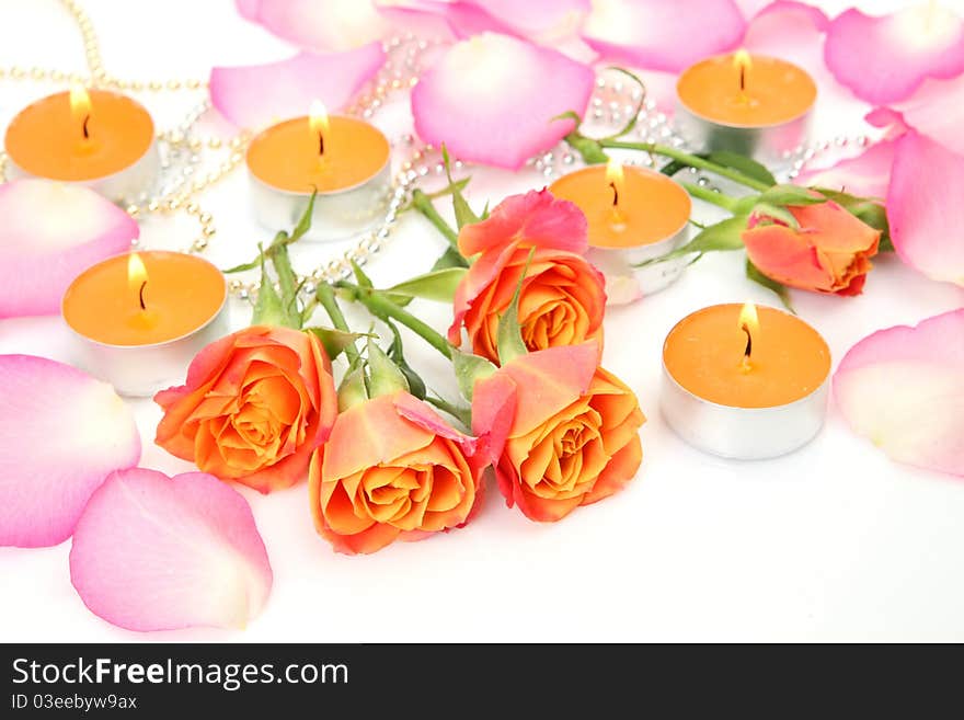 Candles and roses