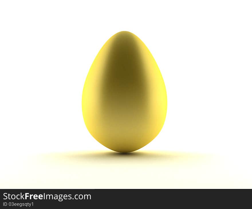 Image of golden Easter egg over white