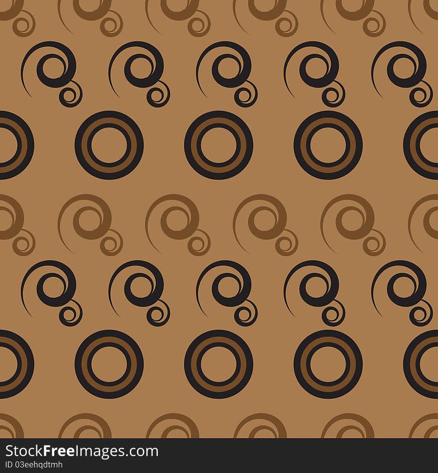 Abstract pattern with circles and curls