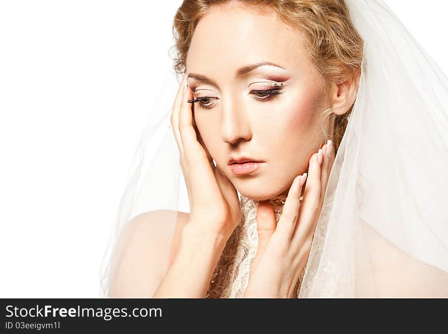 Bride in white dress