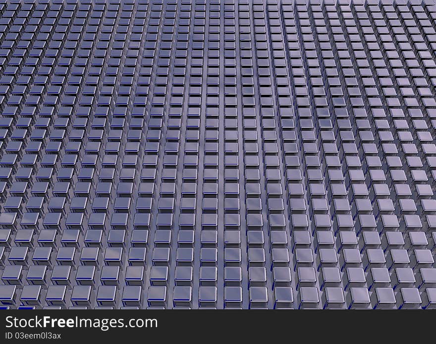 3d background with metallic boxes