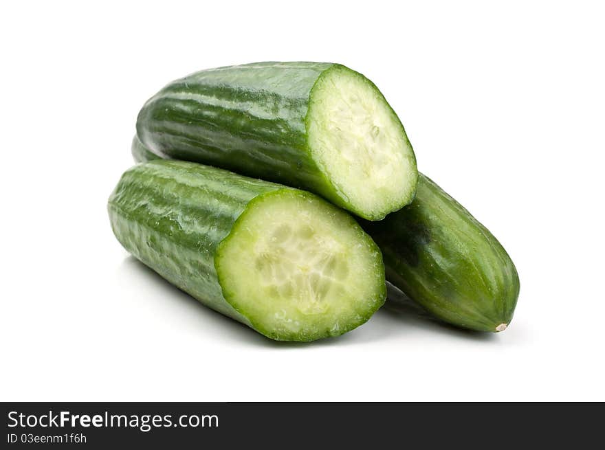 Fresh cucumber isolated on a white background. Fresh cucumber isolated on a white background