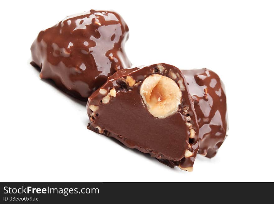 Chocolate candy with nuts