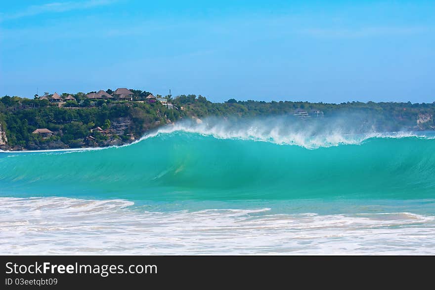 Ocean surf on the famous balinese Dreamland beach