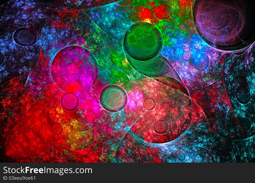 Colorful abstract background on the black