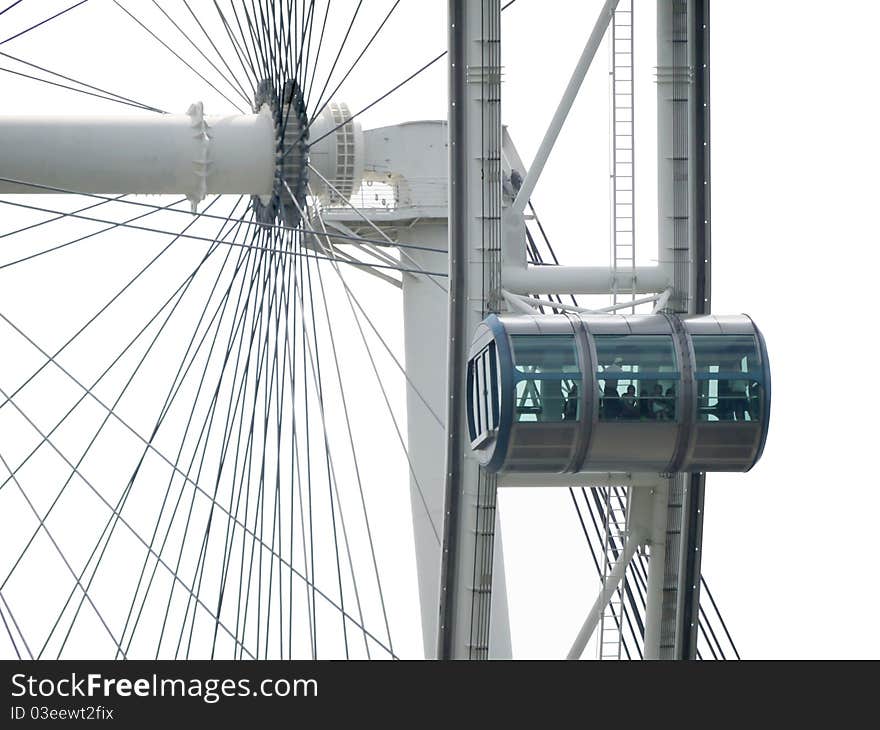 Ferris Whee andl Cabin against white background. Ferris Whee andl Cabin against white background.