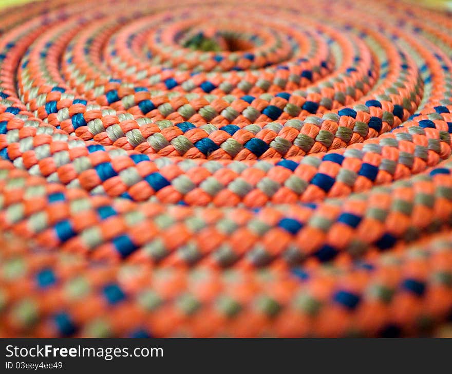 Abstract climbing rope with selective focus