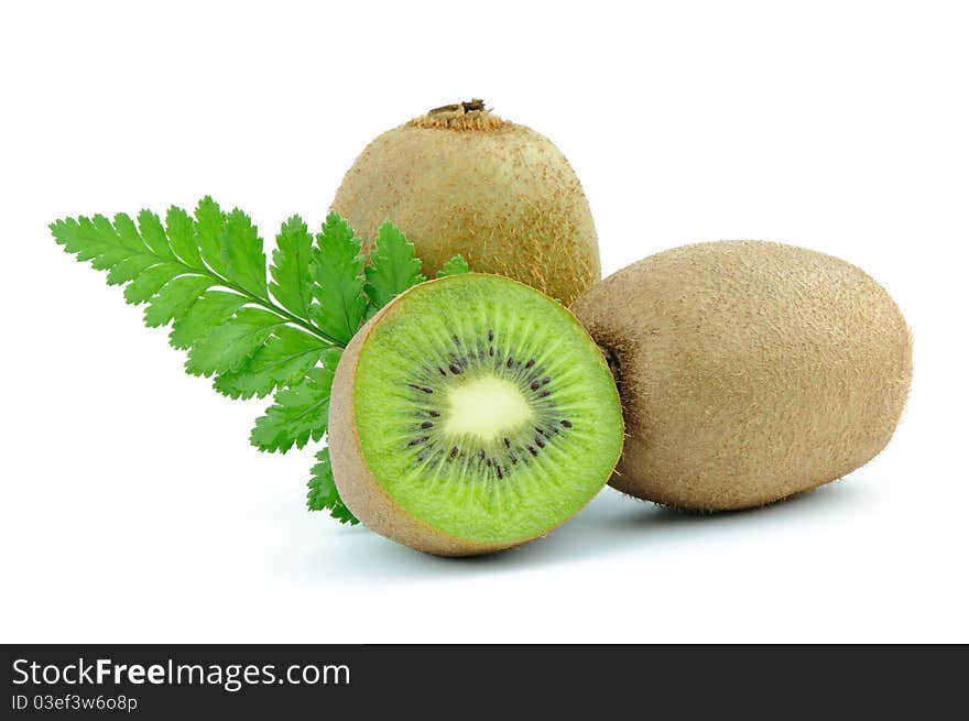 Kiwi fruit isolated on white background