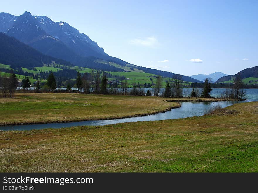 Beautiful spring nature in the Austrian Alps