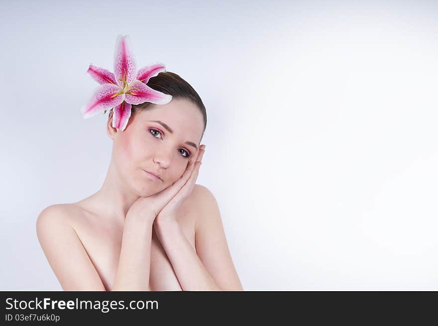 Young girl on an isolated background