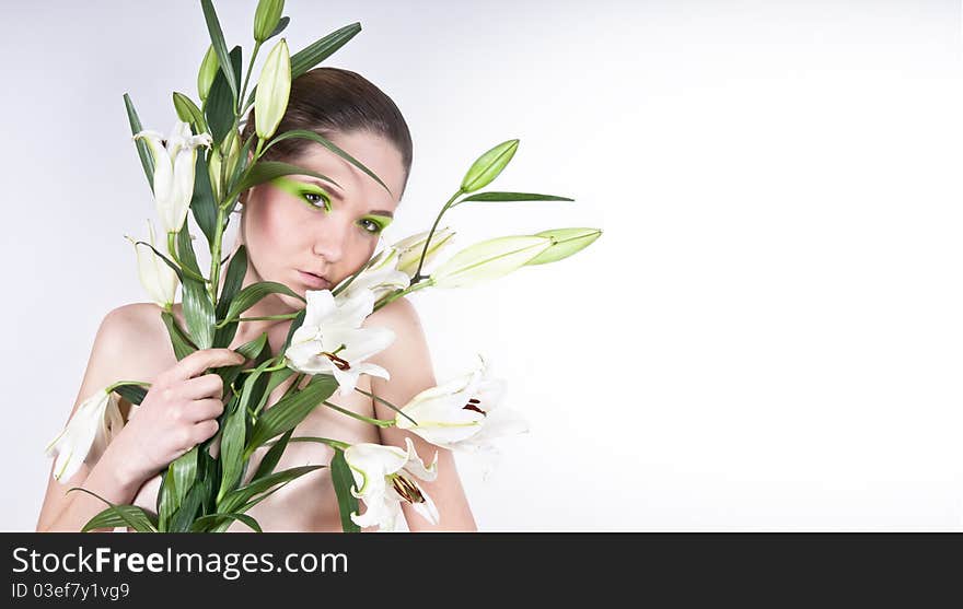 Young girl on an isolated background