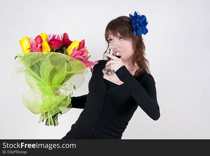 Young girl on an isolated background