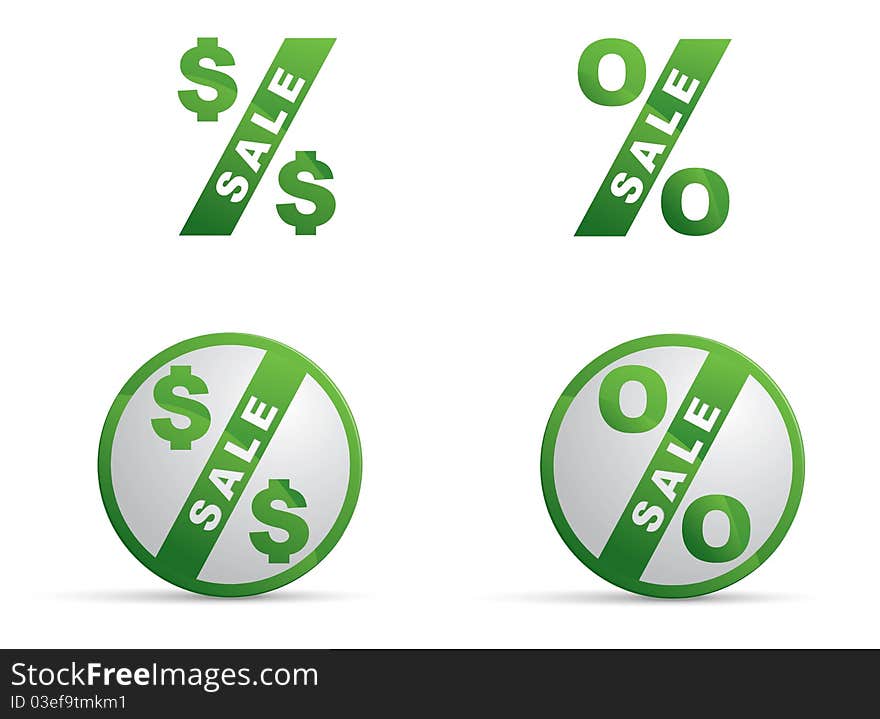 Vector illustration of a sale percent symbol on the white background