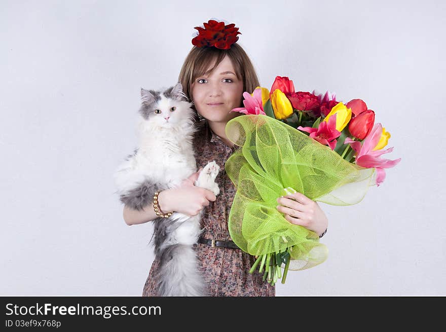 Young girl on an isolated background