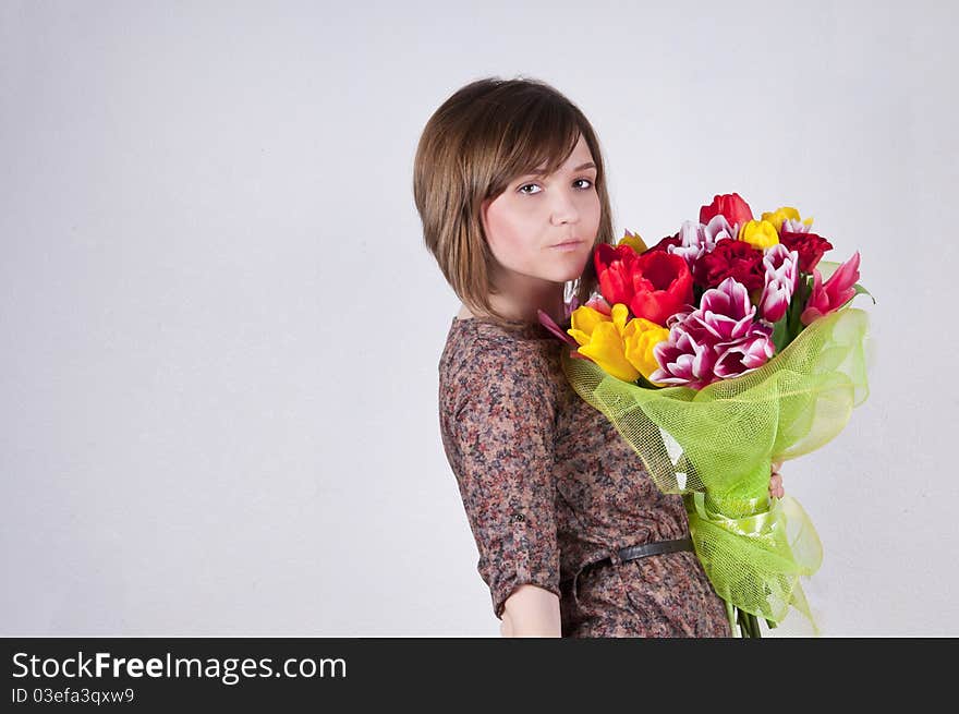 Young girl on an isolated background