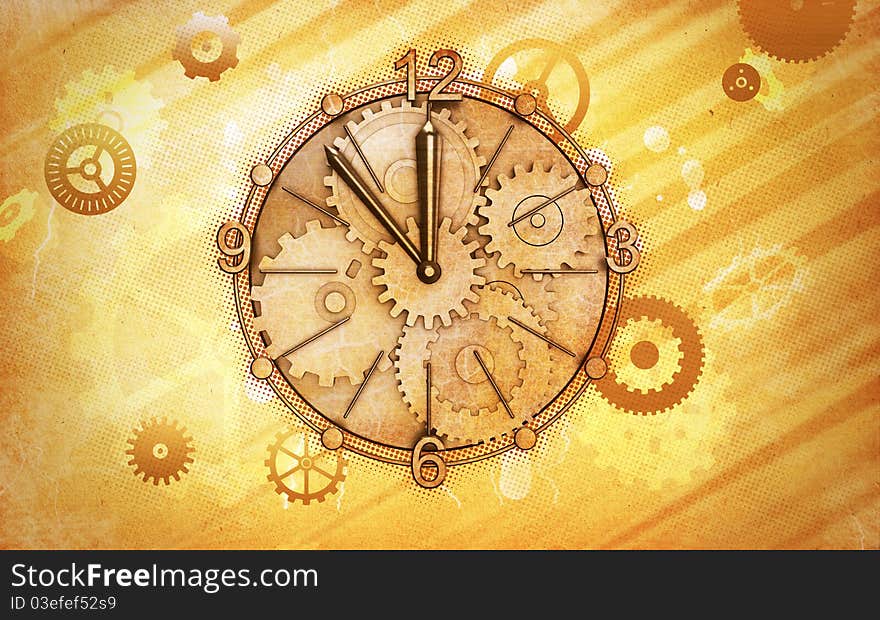 Abstract Retro Time Background Illustration. Abstract Retro Time Background Illustration