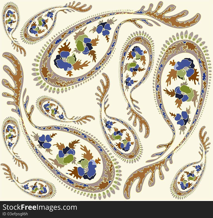 Seamless background from a paisley ornament, fashionable modern wallpaper or textile.