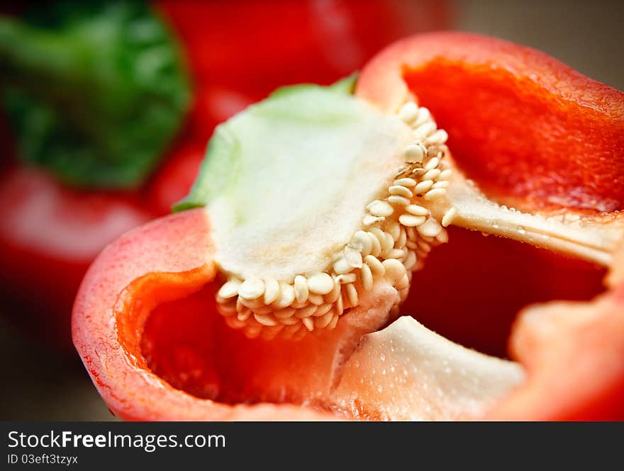 Seeds of pepper close up