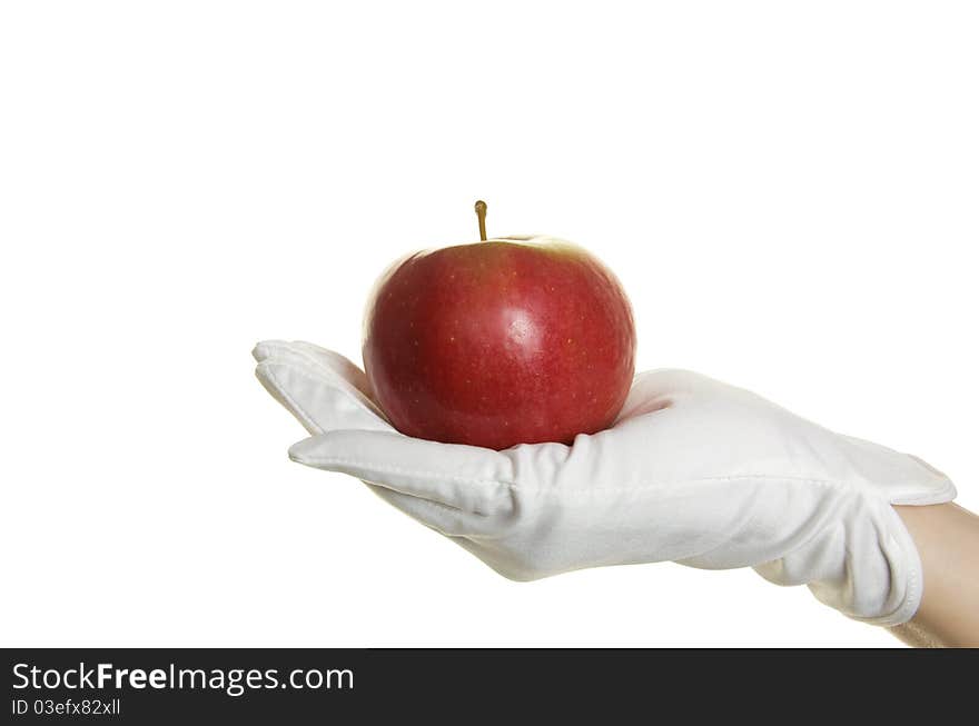 Hand with apple