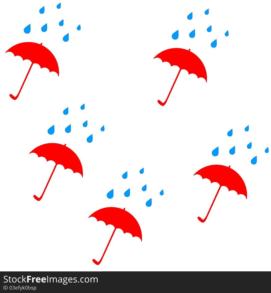 Vector seamless pattern with umbrellas. Illustration. EPS8