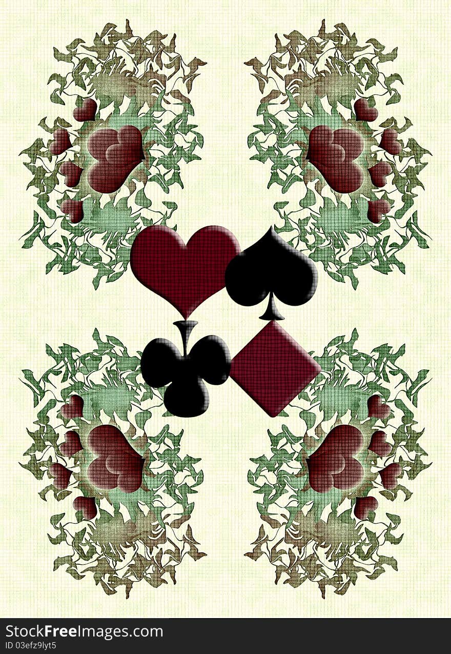 Colored shirt with hearts for playing cards