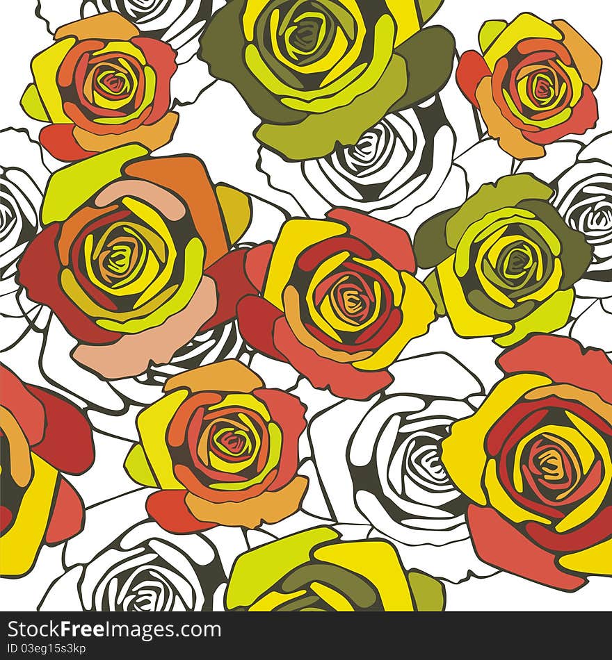 Vector texture consist of flowers on white background. Vector illustration. Vector texture consist of flowers on white background. Vector illustration