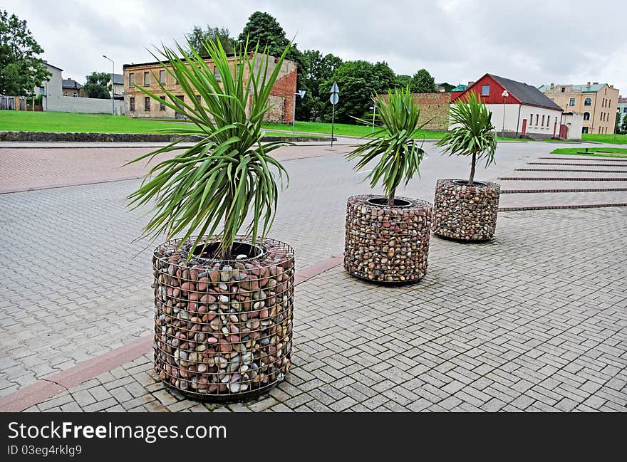 Street of Venspils city in Latvia. Street of Venspils city in Latvia.