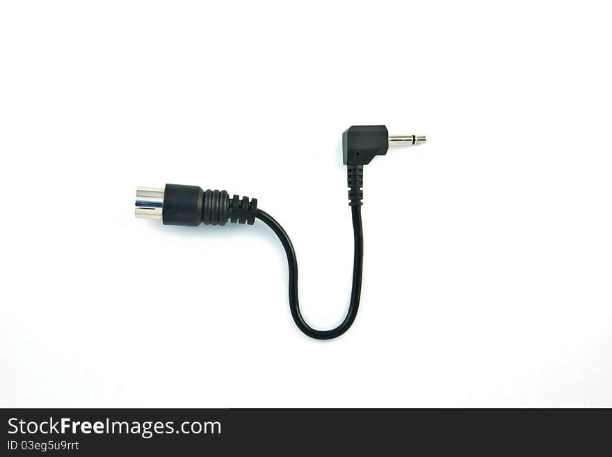 Mini Jack Plug with AV Plug, isolated on white background