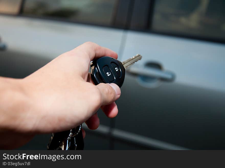 Opening car door with remote controller. Opening car door with remote controller